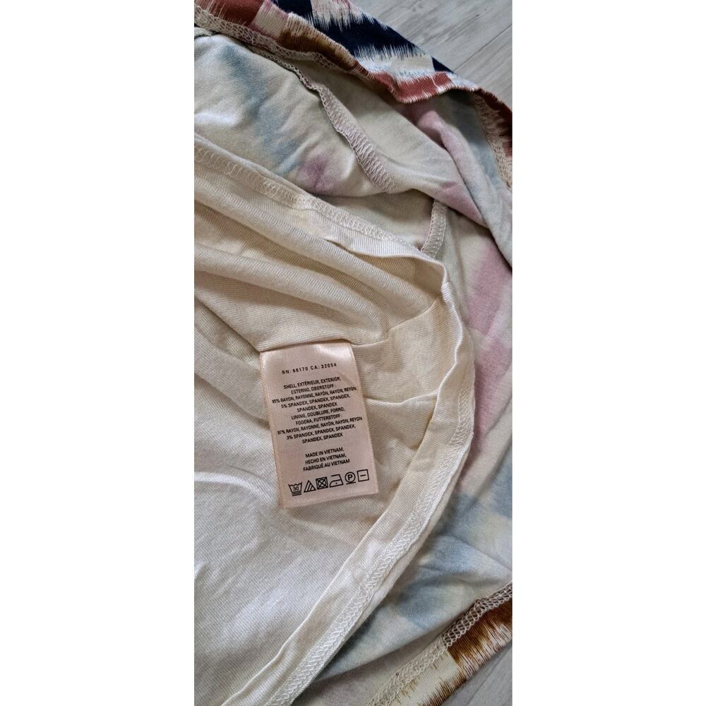 ANTHROPOLOGIE Maeve Sennebec Fit Flare Dress Sz S Jersey Knee Colorful Ikat - Picture 9 of 13